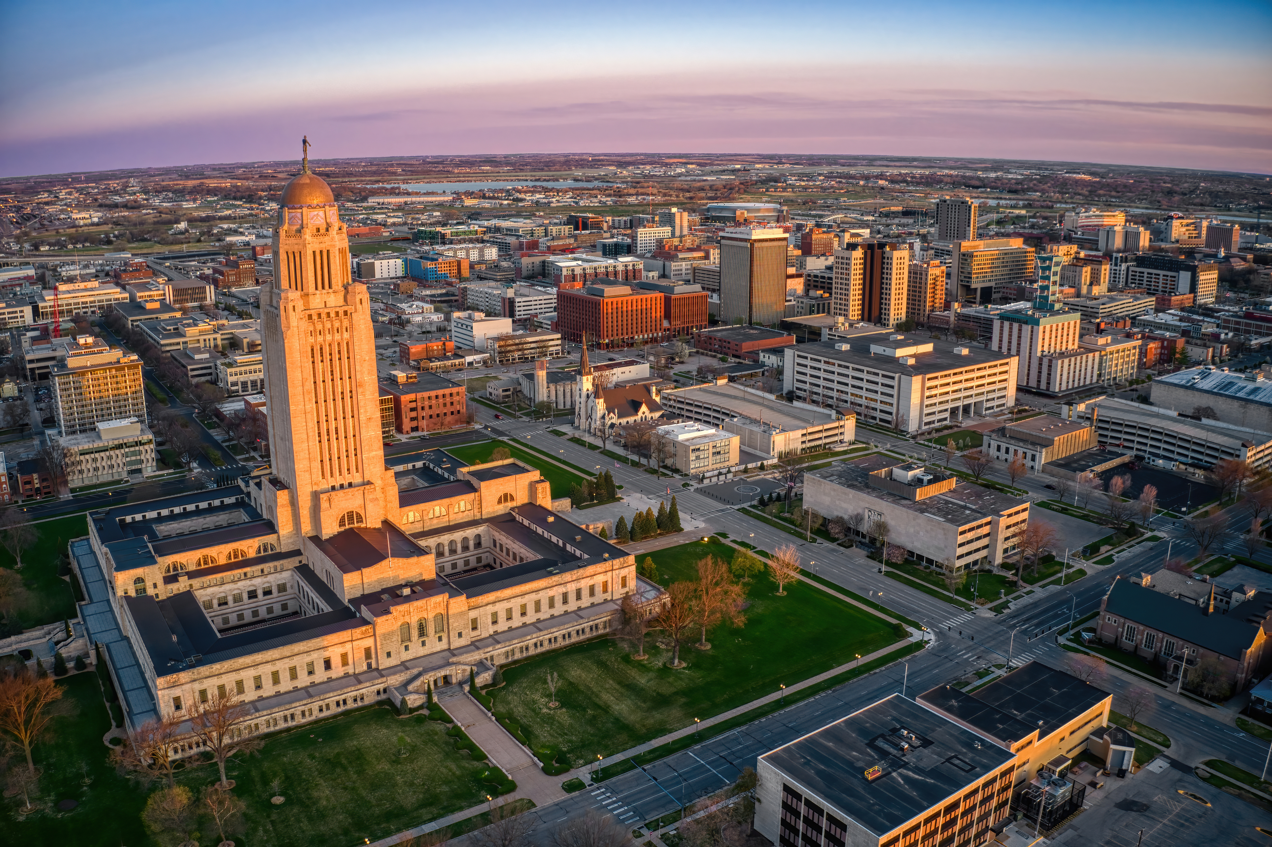 Aerial View of Downtown Lincoln