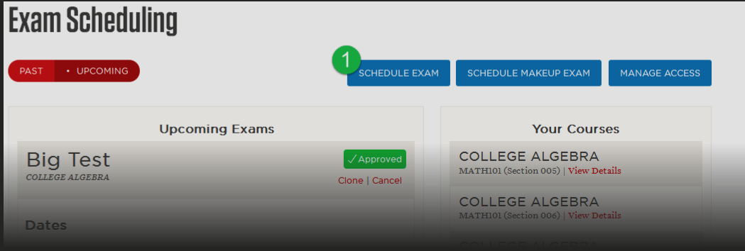 Image of exam scheduling