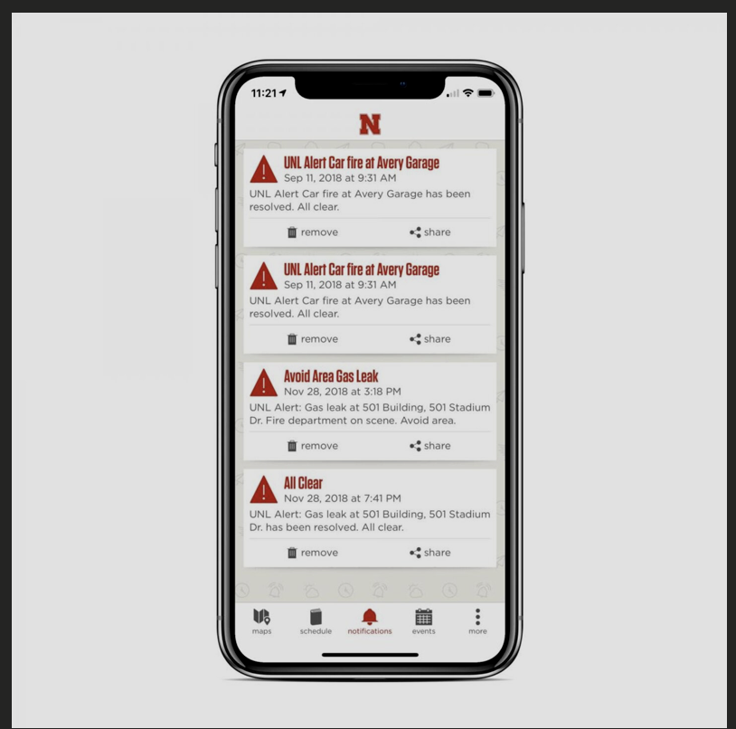 Nebraska app - Notifications