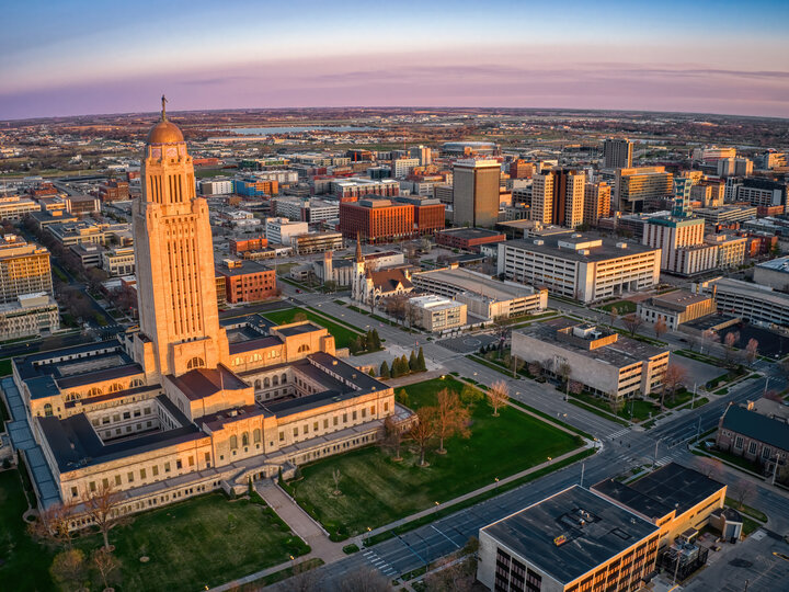 Aerial View of Downtown Lincoln